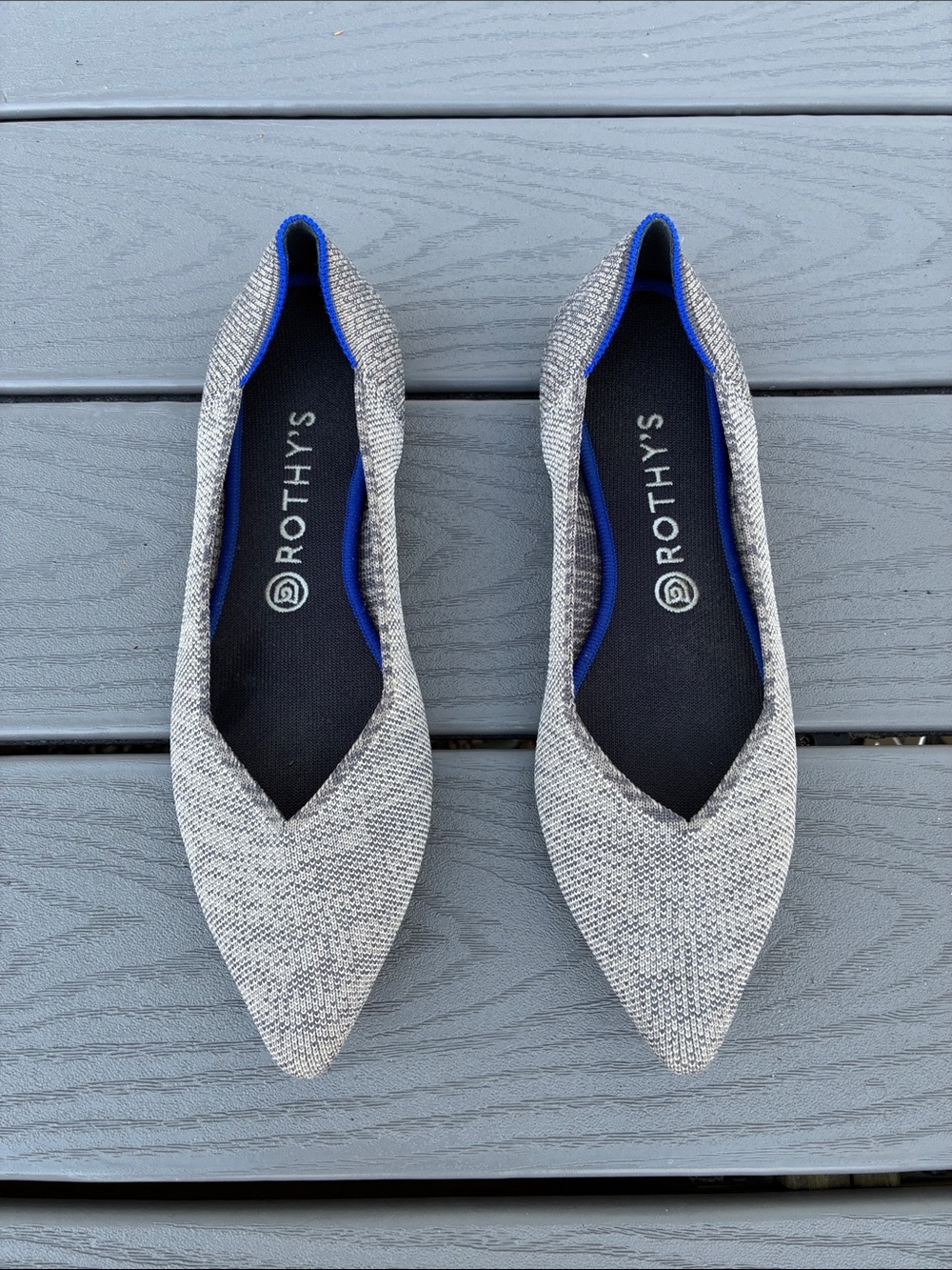 Rothy's Classic The Point Slip-On Ballet Flats Gray Size 11